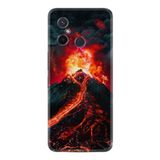 Kılıfland Xiaomi Redmi 12C ile Uyumlu Silikon Kılıf, Yanardağ Deseni, Siyah
