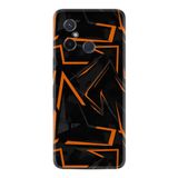 Kılıfland Xiaomi Redmi 12c ile Uyumlu Silikon Kılıf, Zigzag Desen, Siyah-Turuncu