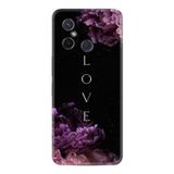 Kılıfland Xiaomi Redmi 12c Kılıf, Silikon, Love Flow Desen, Siyah