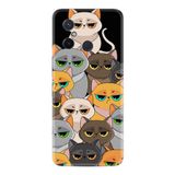 Kılıfland Xiaomi Redmi 12C Kılıf, Silikon, Platinium Series, Resimli Desenli, Kediler, Çok Renkli