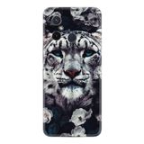 Kılıfland Xiaomi Redmi 12c Kılıf, Silikon, Resimli Desenli Baskılı, Flowers Snow Leopard, Çok Renkli