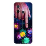 Kılıfland Xiaomi Redmi 12c Silikon Kılıf, Finger Planet Desen, Renkli