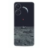 Kılıfland Xiaomi Redmi 13C ile Uyumlu Silikon Kılıf, Astronot Red Balon Desen, Siyah