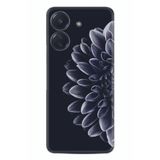 Kılıfland Xiaomi Redmi 13C ile Uyumlu Silikon Kılıf, Çiçek Desen, Siyah
