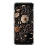 Kılıfland Xiaomi Redmi 8A ile Uyumlu Kılıf, Boutique Baskılı, Kahve Çiçek Desen, Siyah