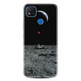 Kılıfland Xiaomi Redmi 9C ile Uyumlu Silikon Kılıf, Astronot Tasarım, Kırmızı Balon, Siyah