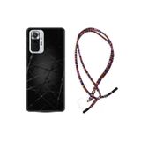 kilifland Xiaomi Redmi Note 10 ile Uyumlu Kılıf Rasta Ipli Boyun Askılı Desenli Silikon Dikenli Tel 1779