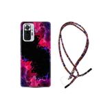 kilifland Xiaomi Redmi Note 10 Pro ile Uyumlu Kılıf Rasta Ipli Boyun Askılı Desenli Silikon Boyalar 1663