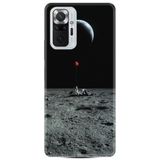 Kılıfland Xiaomi Redmi Note 10 Pro ile Uyumlu Silikon Kılıf, Desen Özel Seri, Astronot Red Balon, Siyah