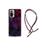 kilifland Xiaomi Redmi Note 10s ile Uyumlu Kılıf Rasta Ipli Boyun Askılı Desenli Silikon Boyalar 1660