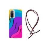 kilifland Xiaomi Redmi Note 10s ile Uyumlu Kılıf Rasta Ipli Boyun Askılı Desenli Silikon Renk Cümbüşü 1631