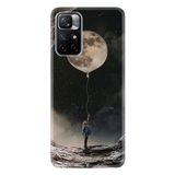 Kılıfland Xiaomi Redmi Note 11 Pro ile Uyumlu Silikon Kılıf, Ay Balonu Desenli, Siyah