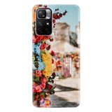 Kılıfland Xiaomi Redmi Note 11 Pro ile Uyumlu Silikon Kılıf, Gerçek Çiçekler Deseni, Çok Renkli