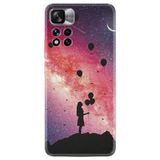 Kılıfland Xiaomi Redmi Note 11 Pro Plus 5G ile Uyumlu Kılıf, Resimli Desenli Baskılı Silikon, Çiçek Kız Balonu, Pembe-Mor