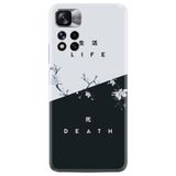 Kılıfland Xiaomi Redmi Note 11 Pro Plus 5G ile Uyumlu Kılıf, Silikon, Desenli Baskılı, Life and Death, Siyah-Beyaz