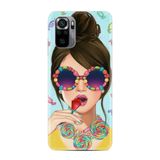 Kılıfland Xiaomi Redmi Note 11 SE ile Uyumlu Kılıf, Silikon, Resimli Desenli Baskılı, Şeker ve Kadın, Renkli