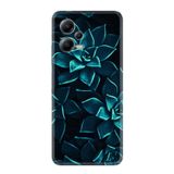 Kılıfland Xiaomi Redmi Note 11 SE ile Uyumlu Silikon Kılıf, Mistik Çiçekler Desen, Turkuaz