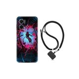 kilifland Xiaomi Redmi Note 11e ile Uyumlu Kılıf Ipli Boyun Askılı Desenli Silikon Astronot Attack 1702