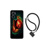 kilifland Xiaomi Redmi Note 11e ile Uyumlu Kılıf Ipli Boyun Askılı Desenli Silikon Boks Eldiveni 1763