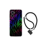kilifland Xiaomi Redmi Note 11e ile Uyumlu Kılıf Ipli Boyun Askılı Desenli Silikon Color Lines 1698