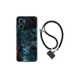 kilifland Xiaomi Redmi Note 11e ile Uyumlu Kılıf Ipli Boyun Askılı Desenli Silikon Colorful Abstract 1384