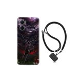 kilifland Xiaomi Redmi Note 11e ile Uyumlu Kılıf Ipli Boyun Askılı Desenli Silikon Dark Deer 1786