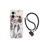 kilifland Xiaomi Redmi Note 11e ile Uyumlu Kılıf Ipli Boyun Askılı Desenli Silikon Donut Girl 1408