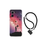 kilifland Xiaomi Redmi Note 11e ile Uyumlu Kılıf Ipli Boyun Askılı Desenli Silikon Flowers Cat 2 1349
