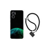 kilifland Xiaomi Redmi Note 11e ile Uyumlu Kılıf Ipli Boyun Askılı Desenli Silikon Green World 2 1865