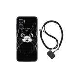 kilifland Xiaomi Redmi Note 11e ile Uyumlu Kılıf Ipli Boyun Askılı Desenli Silikon Komik Kedi 1863