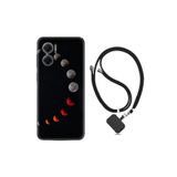 kilifland Xiaomi Redmi Note 11e ile Uyumlu Kılıf Ipli Boyun Askılı Desenli Silikon Mooons 1861