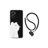 kilifland Xiaomi Redmi Note 11e ile Uyumlu Kılıf Ipli Boyun Askılı Desenli Silikon Panda Sevimli 1738