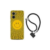 kilifland Xiaomi Redmi Note 11e ile Uyumlu Kılıf Ipli Boyun Askılı Desenli Silikon Smile 1862