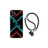 kilifland Xiaomi Redmi Note 11e ile Uyumlu Kılıf Ipli Boyun Askılı Desenli Silikon Smoke 1728