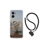 kilifland Xiaomi Redmi Note 11e ile Uyumlu Kılıf Ipli Boyun Askılı Desenli Silikon Swan 1343