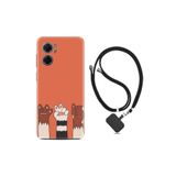 kilifland Xiaomi Redmi Note 11e ile Uyumlu Kılıf Ipli Boyun Askılı Desenli Silikon Three Hand 1818