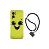 kilifland Xiaomi Redmi Note 11e ile Uyumlu Kılıf Ipli Boyun Askılı Desenli Silikon White Green 1833