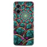Kılıfland Xiaomi Redmi Note 11e ile Uyumlu Kılıf, Resimli Desenli Silikon, Platinium Series, Circles, Turkuaz-Mor