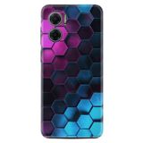 Kılıfland Xiaomi Redmi Note 11e ile Uyumlu Kılıf, Resimli Desenli, Silikon, Platinium Series, Petek, Mavi-Mor