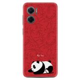 Kılıfland Xiaomi Redmi Note 11e ile Uyumlu Kılıf, Resimli Desenli Silikon, Platinium Series, Sleeping Panda, Kırmızı