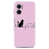 Kılıfland Xiaomi Redmi Note 11e ile Uyumlu Kılıf, Silikon, Desenli Baskılı, Pink Cat Heart, Pembe