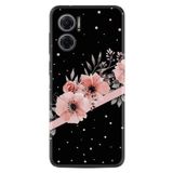 Kılıfland Xiaomi Redmi Note 11e ile Uyumlu Kılıf, Silikon, Desenli Baskılı, Siyah, Çiçek Motifli
