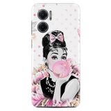 Kılıfland Xiaomi Redmi Note 11e ile Uyumlu Kılıf, Silikon, Resimli Desenli Baskılı, Audrey Glue 1420, Pembe