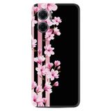 Kılıfland Xiaomi Redmi Note 11e ile Uyumlu Kılıf, Silikon, Resimli Desenli Baskılı, Pink Flowers, Siyah