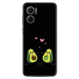 Kılıfland Xiaomi Redmi Note 11e ile Uyumlu Silikon Kılıf, Aşık Avokadolar Deseni, Siyah