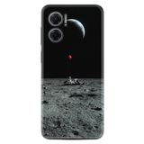 Kılıfland Xiaomi Redmi Note 11e ile Uyumlu Silikon Kılıf, Astronoot Red Baloon Deseni, Siyah