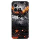 Kılıfland Xiaomi Redmi Note 11e ile Uyumlu Silikon Kılıf, Ateş Kartalı Deseni