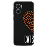 Kılıfland Xiaomi Redmi Note 11e ile Uyumlu Silikon Kılıf, Cats Desen, Siyah