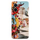Kılıfland Xiaomi Redmi Note 11e ile Uyumlu Silikon Kılıf, Çiçek Desen, Renkli