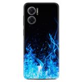 Kılıfland Xiaomi Redmi Note 11e ile Uyumlu Silikon Kılıf, Desen Özel Seri, Blue Fire, Mavi